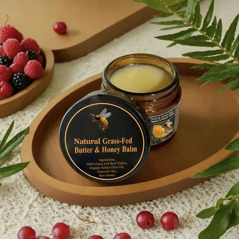 Natural Grass-Fed Butter & Honey Balm- Handmade All-Natural Moisturizer for Soft, Smooth, Radiant Skin