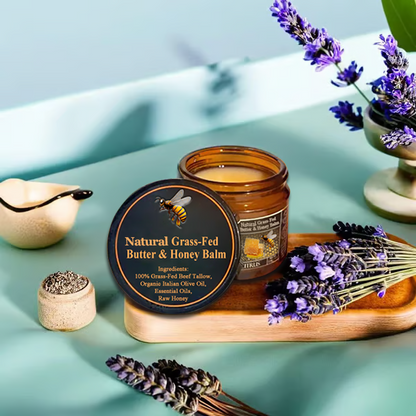 Natural Grass-Fed Butter & Honey Balm- Handmade All-Natural Moisturizer for Soft, Smooth, Radiant Skin